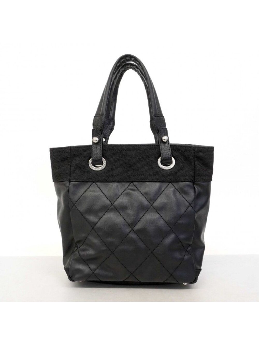 Chanel Tote Paris Biarritz Canvas Black Silver - Picture 10 of 10